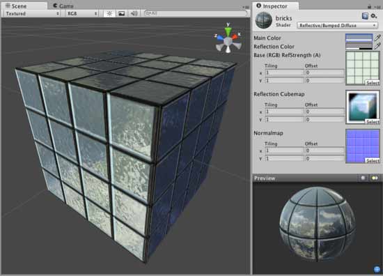 Шейдер Reflective Bumped Diffuse в Unity 3D