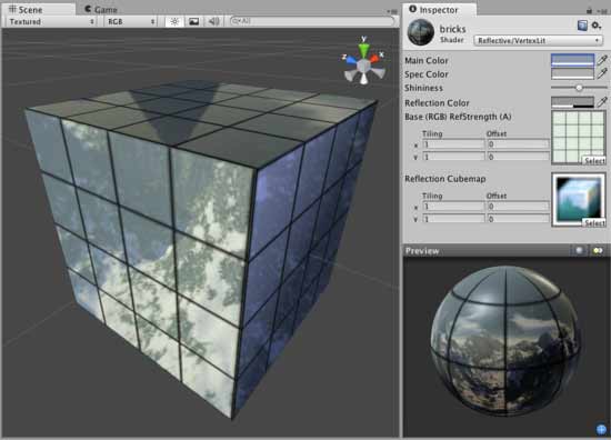 Шейдер Reflective Vertex-Lit в Unity 3D