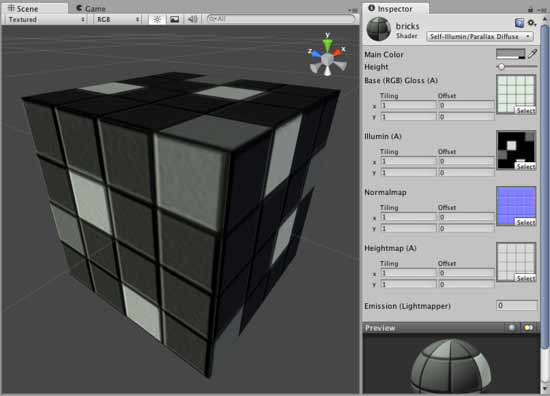 Шейдер Self-Illuminated Parallax Diffuse в Unity 3D