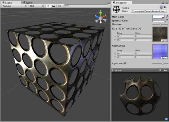 Шейдер Transparent Cutout Bumped Specular в Unity 3D