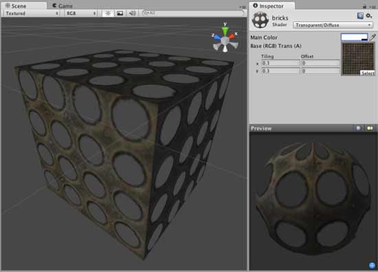 Шейдер Transparent Diffuse в Unity 3D