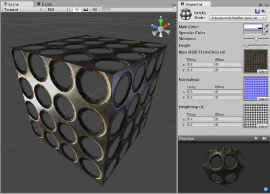 шейдер Transparent Parallax Diffuse в Unity 3D