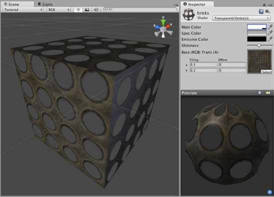 Шейдер Transparent Vertex-Lit в Unity 3D
