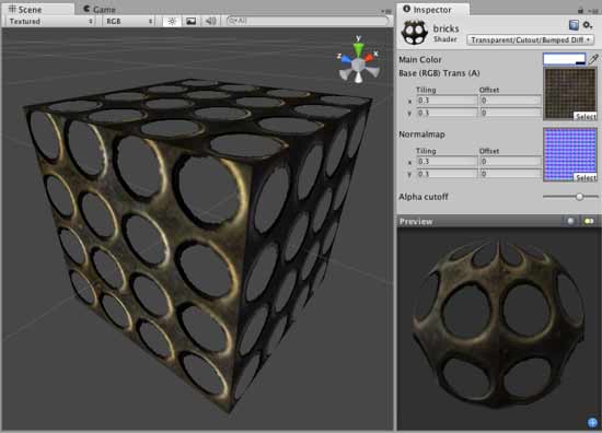 Шейдер Transparent Cutout Bumped Diffuse в Unity 3D