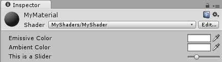Inspector Material Unity 3D